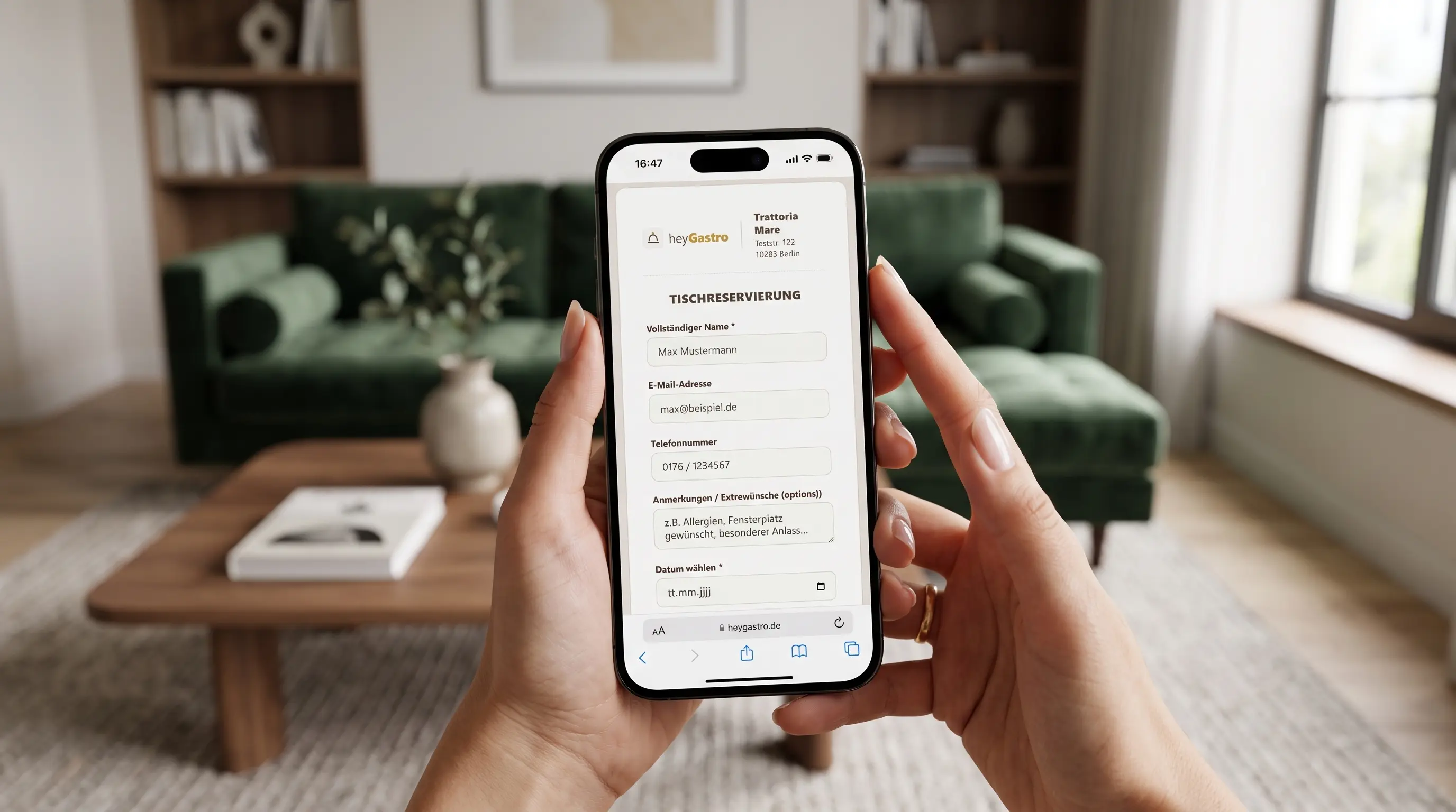 Kundenansicht Handy
